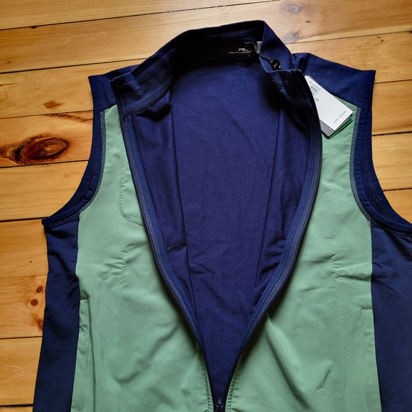 New Ralph Lauren RLX Golf Vest Mens Small Green Performance Stretch Full Zip - Picture 11 of 14